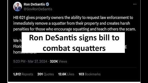 DeSantis sign bill to remove squatters