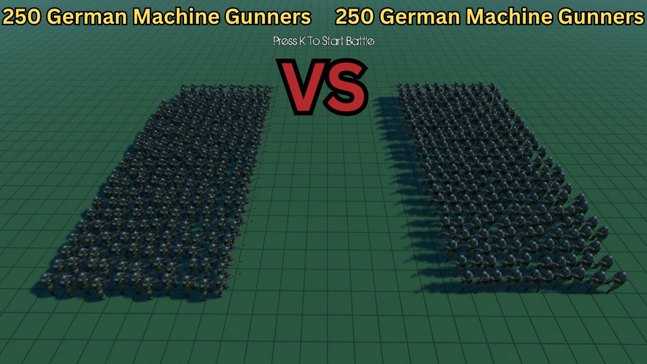 250 German Machine Gunners Versus 250 German Machine Gunners || Ultimate Epic Battle Simulator