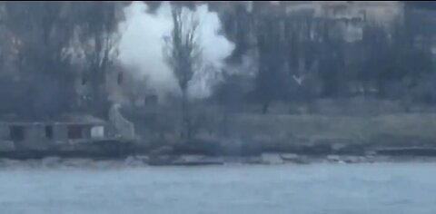 Russian anti tank missile send Ukrainian sniper flying on the Dnieper river