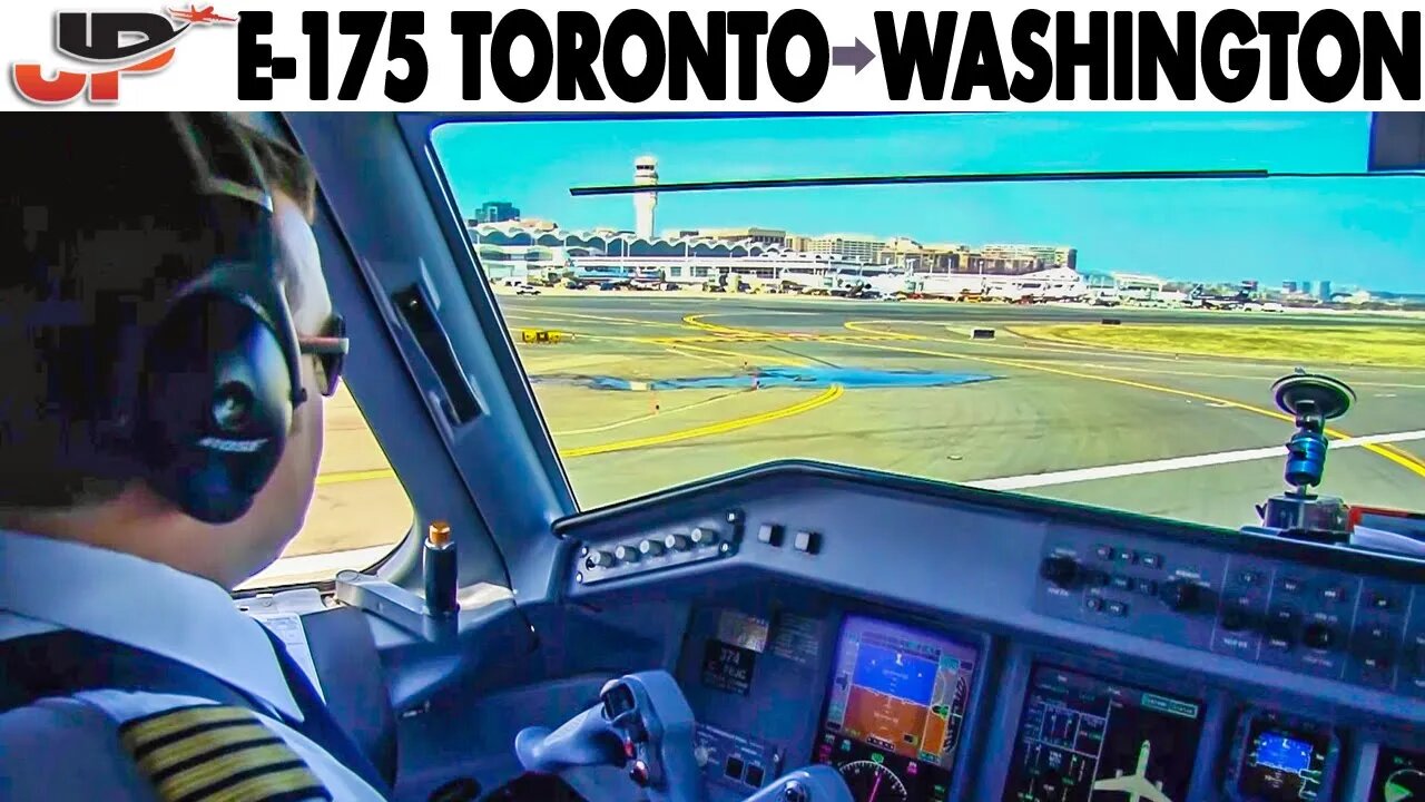 Piloting AIR CANADA Embraer 175 from Toronto to Washington | Cockpit Views