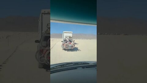 Burning man exodus on burn day.