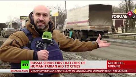 RUSSIAN HUMANITARIAN CONVOY SUPPLYS OVER 100 TONS OF AID TO UKRAINE