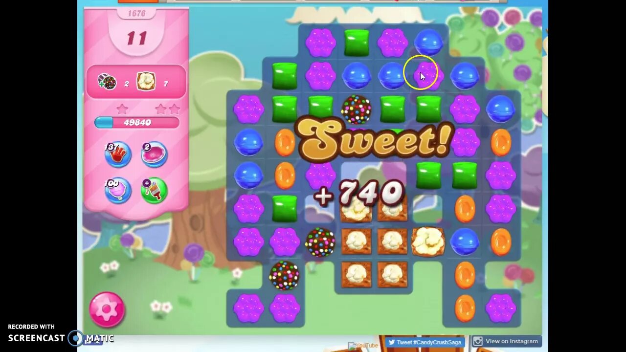 Candy Crush Level 1676 Audio Talkthrough of a GLITCH!?!