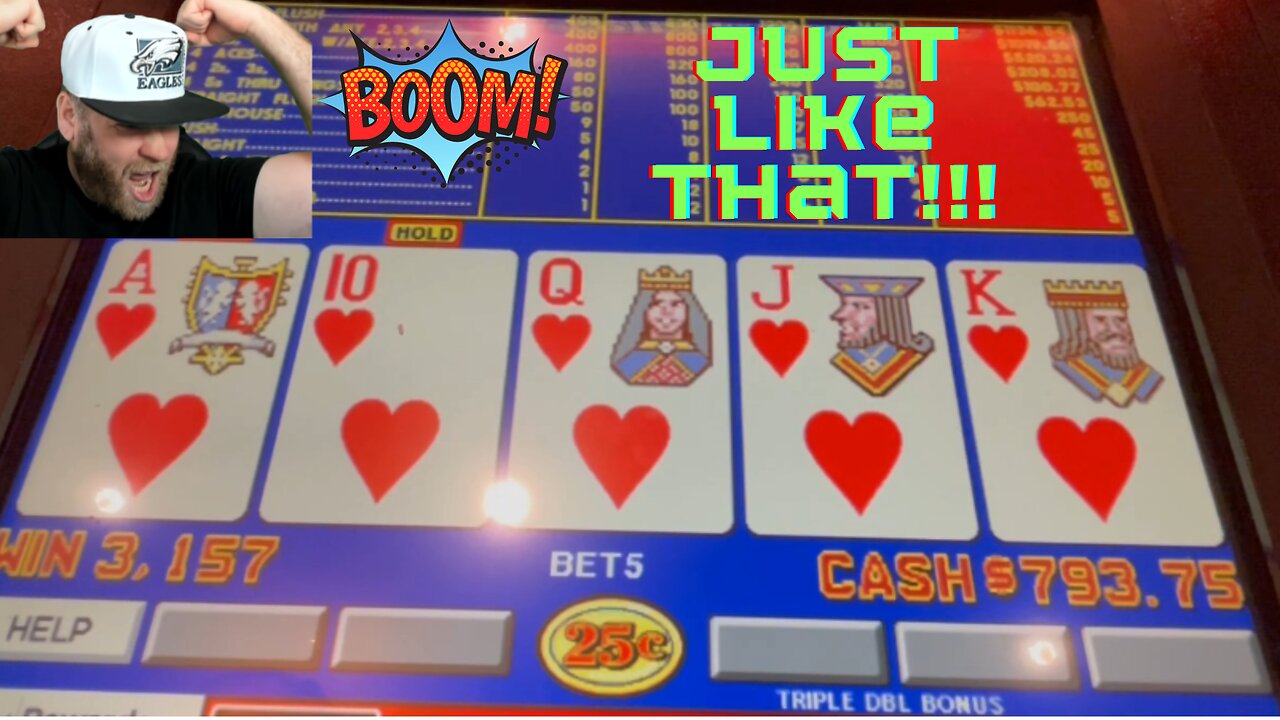 Video Poker: Triple Double Bonus Poker Progressive Play Session