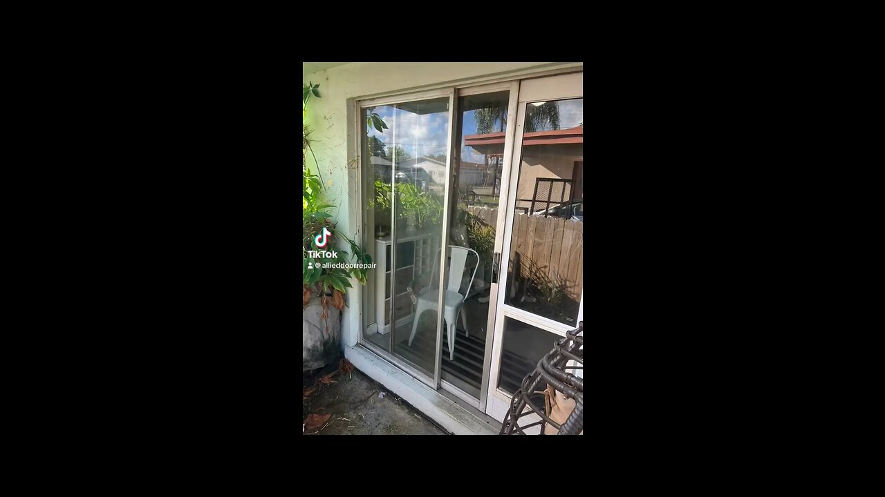 Sliding glass door repair; roller replacement and track refurbishing, in Pompano Beach, Fl.