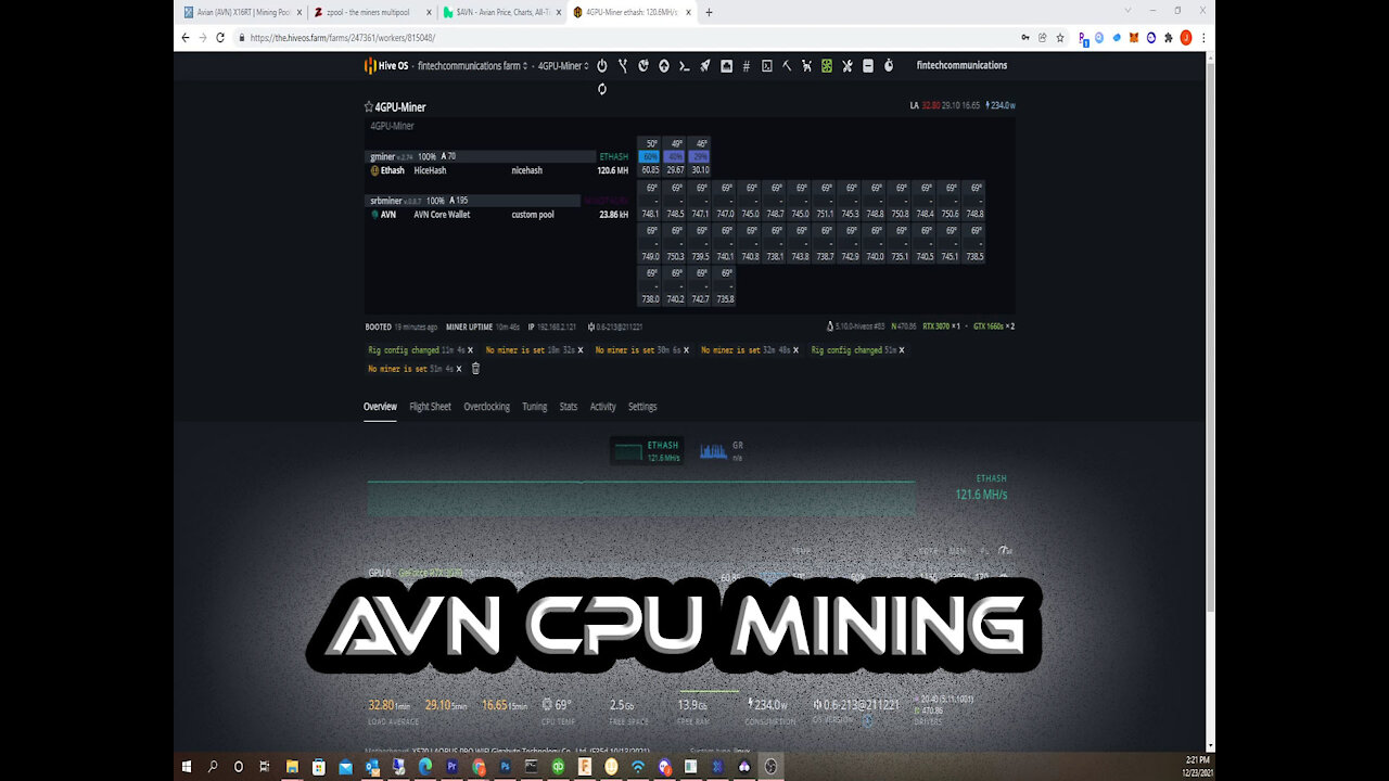 Avian AVN CPU Mining HiveOS Zpool SRBminer Setup Crypto