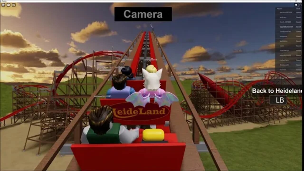 Theme Park HeideLand - Red Rocket Rollercoaster On-Ride POV - Roblox Gameplay - Blox n Stuff