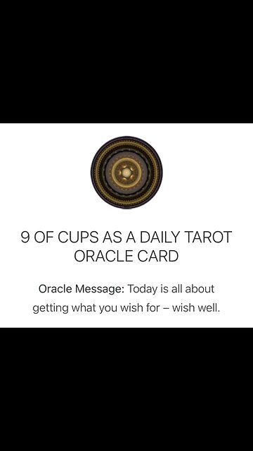 Oracle Reading!! 9 of Cups!!
