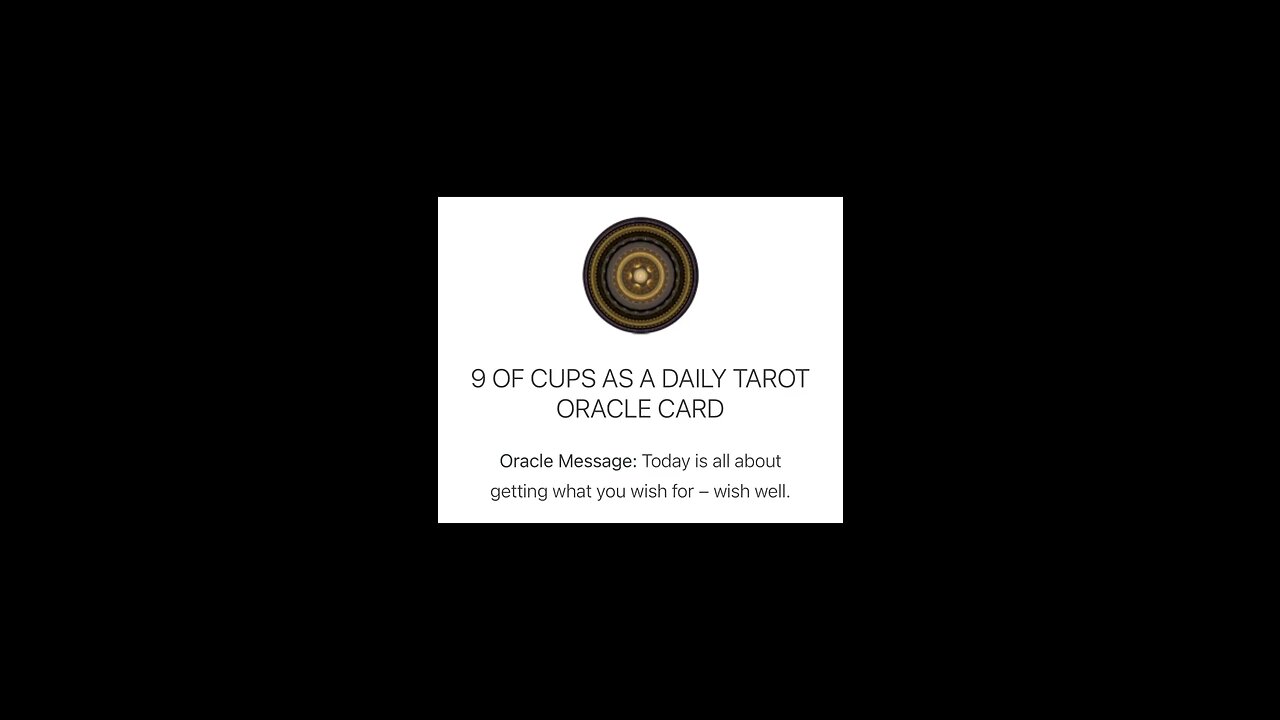 Oracle Reading!! 9 of Cups!!
