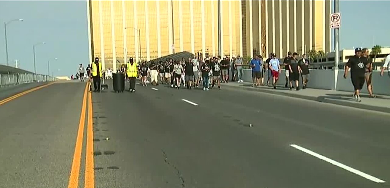 Gameday traffic near Allegiant Stadium