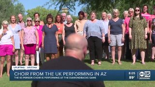 UK choir performing at Chase Field