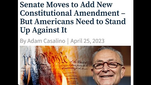 Senate Moves to Add New Constitutional Amendment - But Americans Need to Stand Up Against It [READ]