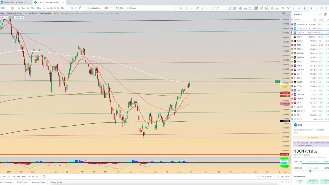 Chart Review: August 13 - Stocks