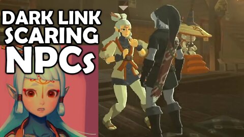 NPC REACTIONS to DARK LINK | Breath of the Wild | ZELDA BotW | The Basement