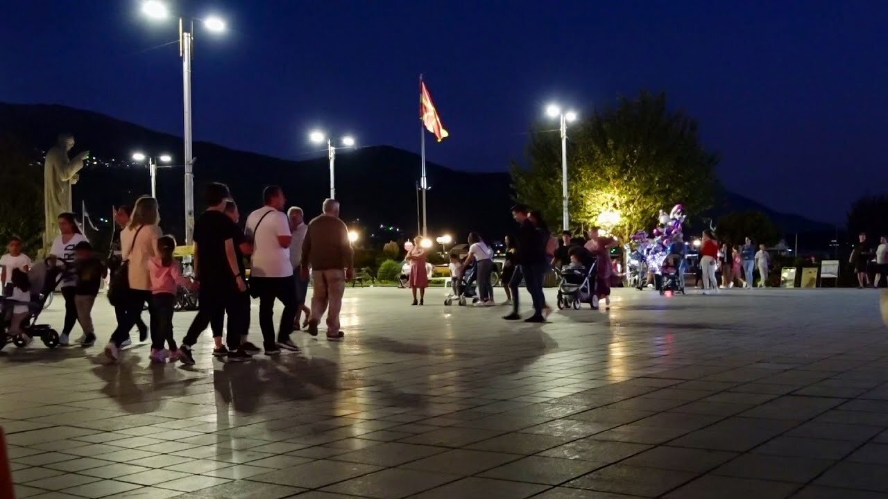 OHRID autumn night life walking street view, Macedonia (2023) Охрид, Македонија 🇲🇰 Sony ZV1 video