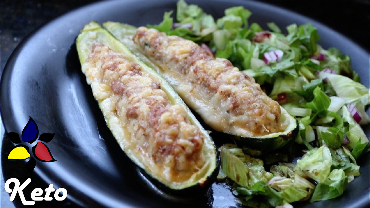 3-Ingredient Stuffed Zucchini – low carb, budget keto, gluten free