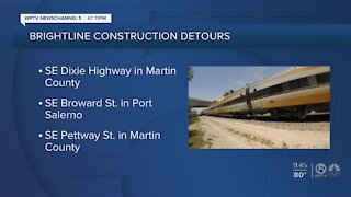 Brightline construction could affect traffic in Martin County