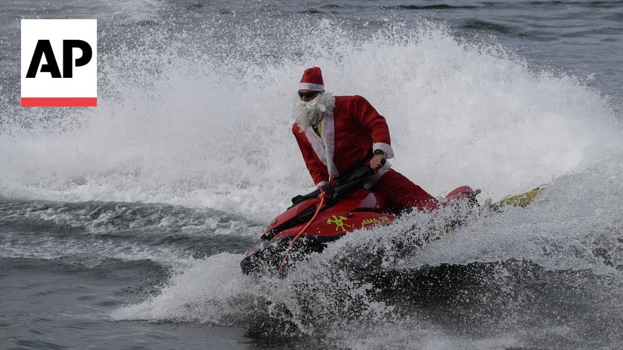 Santa Claus swaps sleigh and replaces reindeer with jetski in Brazil