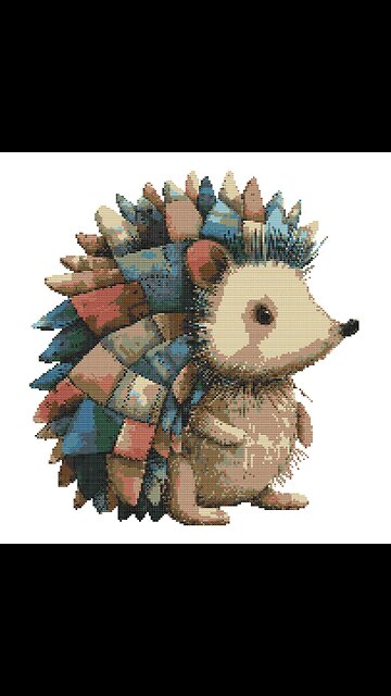 PATCHWORK HEDGEHOG Cross Stitch Pattern by Welovit | welovit.net | #welovit