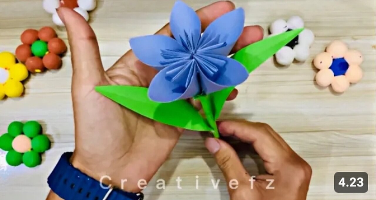 How To Make Paper Flower || Easy Paper Flower Making Idea #decoration #diy #crafts #papercrafts