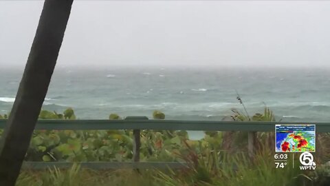 Approaching storm brings rough seas, rain