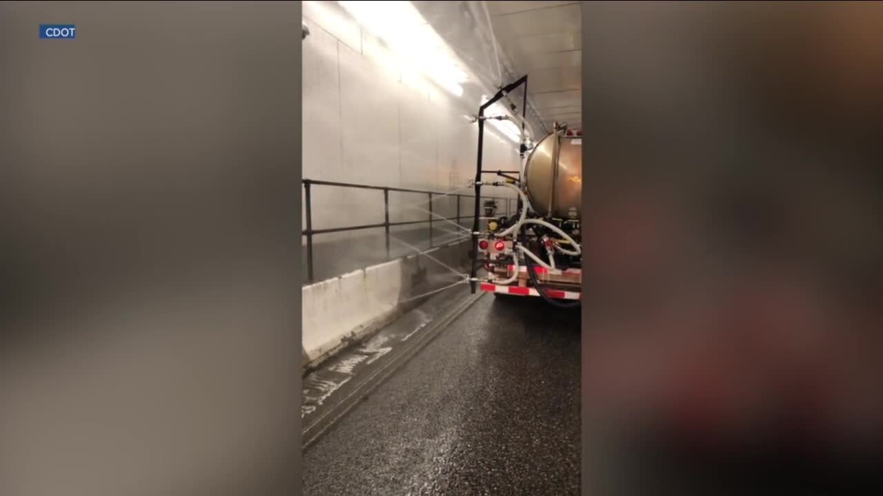 CDOT power washing Eisenhower/Johnson tunnels