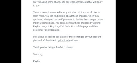 CANCEL PAYPAL NOW! THEY JUST SENT ME AN EMAIL LEGAL CHANGE.