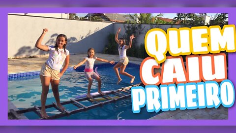 TROLAGEM ÚLTIMA A CAIR / desafio da piscina - 3 irmãs demais / kids fun