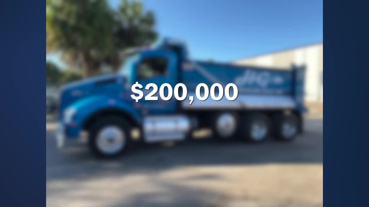 Dump trucks valued at more than $200K swiped from business