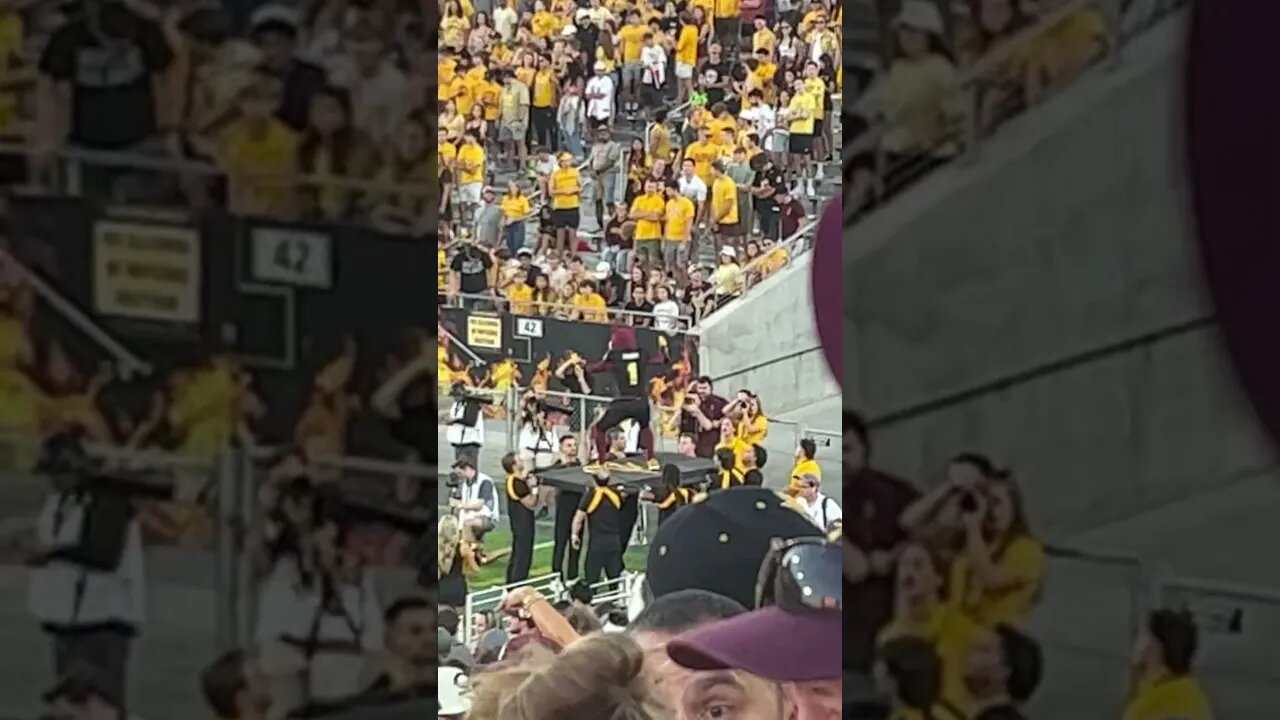 Sparky doing some pushups at the ASU-WSU game 2023 #forksup #sundevilfootball #sundevilnation #asu