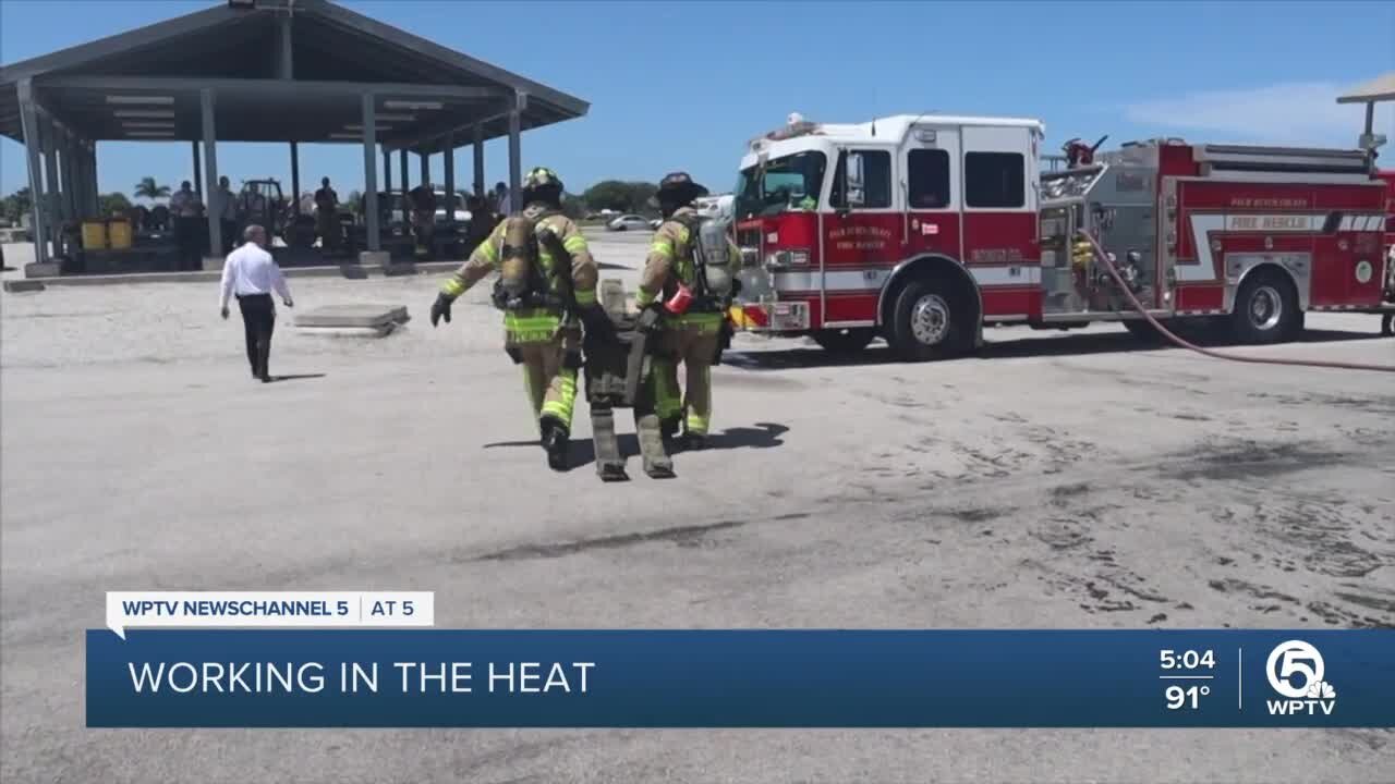 Palm Beach County firefighters face extreme heat during the summer