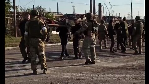 Ukrainian troops surrendering from Azovstal steel plant in Mariupol