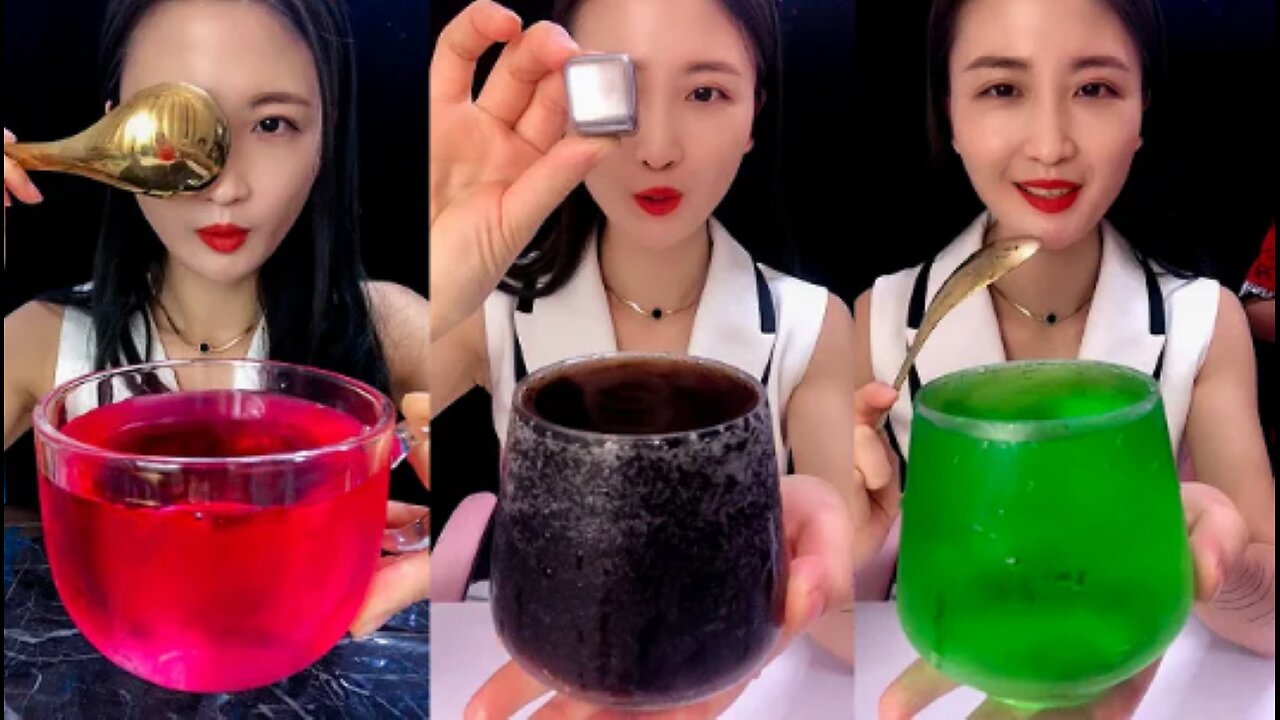 RELAXING ASMR MUKBANG ICE EATING SOUNDS COMPILATION