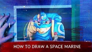 How to Draw a SPACE MARINE Warhammer 40K