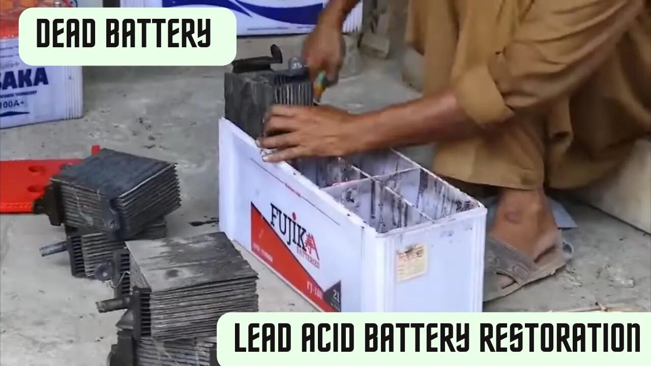 Lead acid battery restoration process- amazing technique of local workers | dead battery restoration