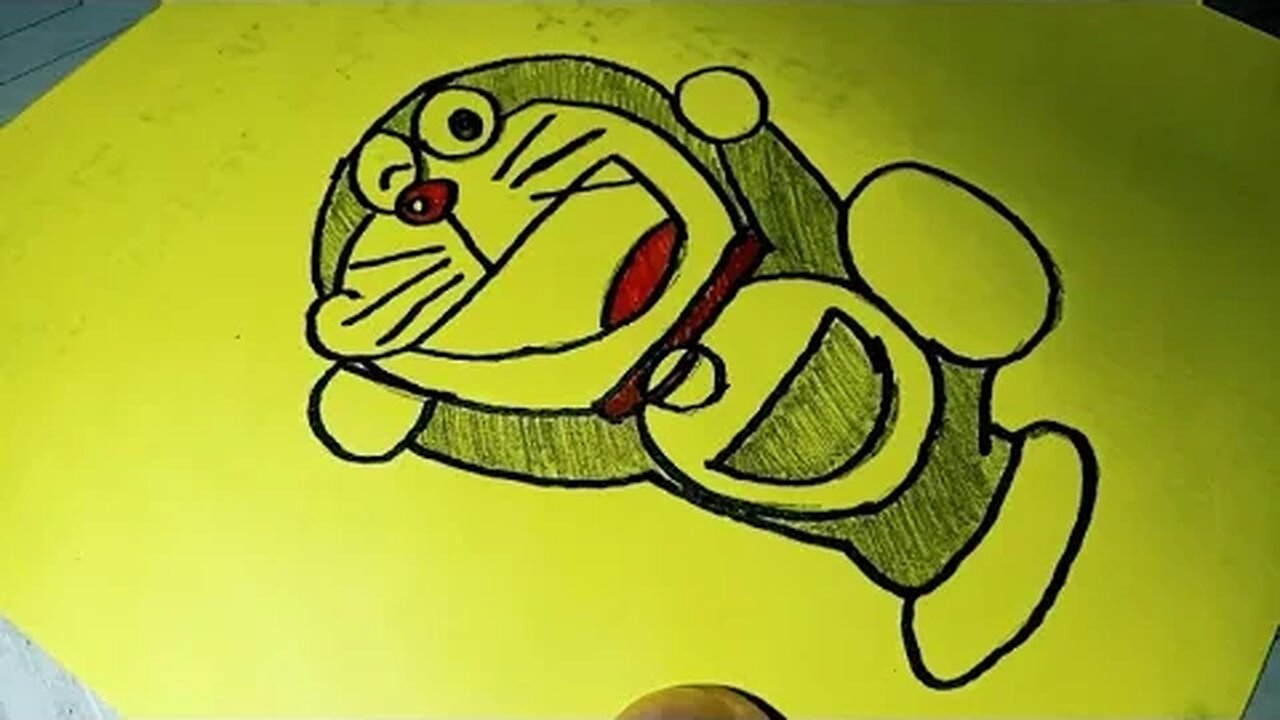Day 15/1 || Simple and easy sketch of Doraemon || Enjoy this video.