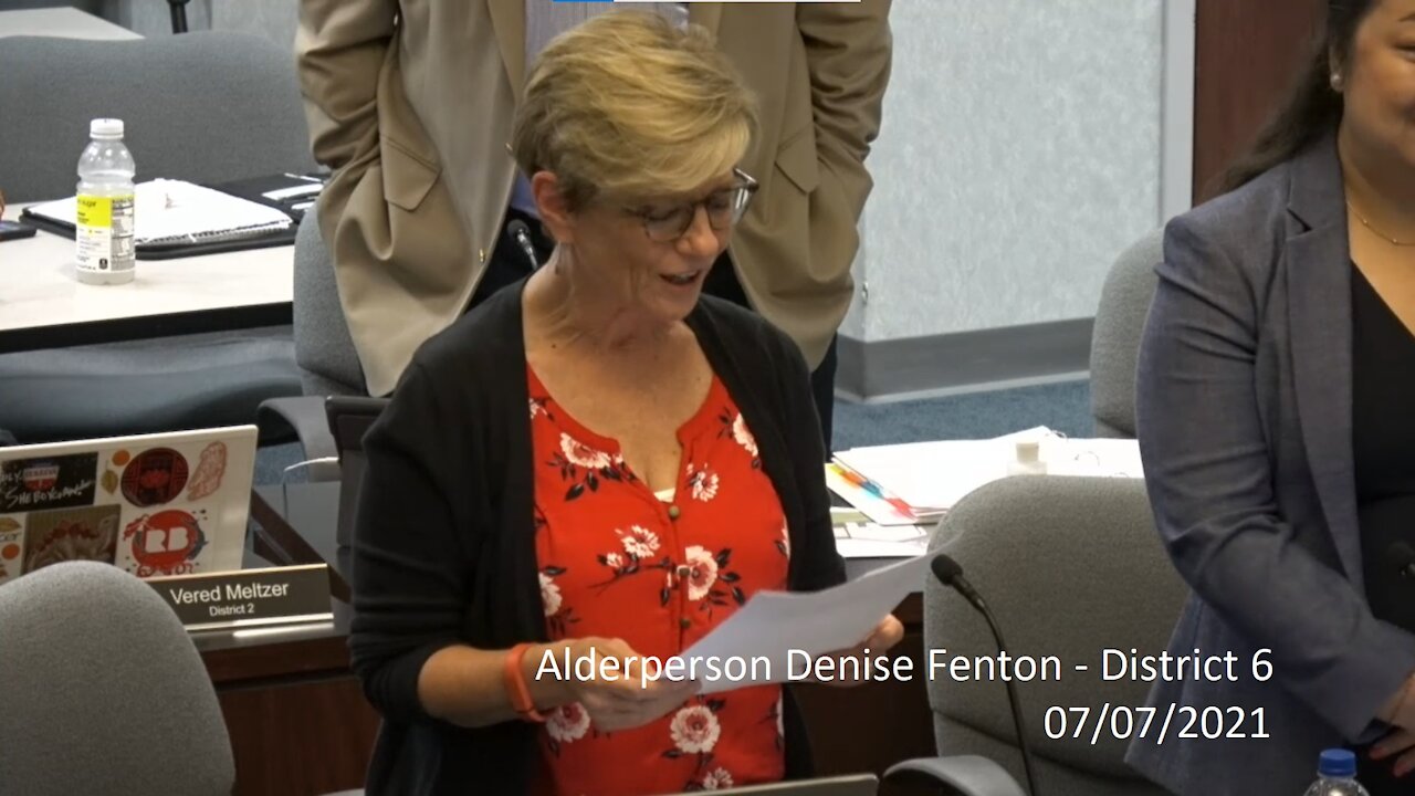 Alderperson Denise Fenton's (District 6) Invocation At 07/07/2021 Common Council Meeting