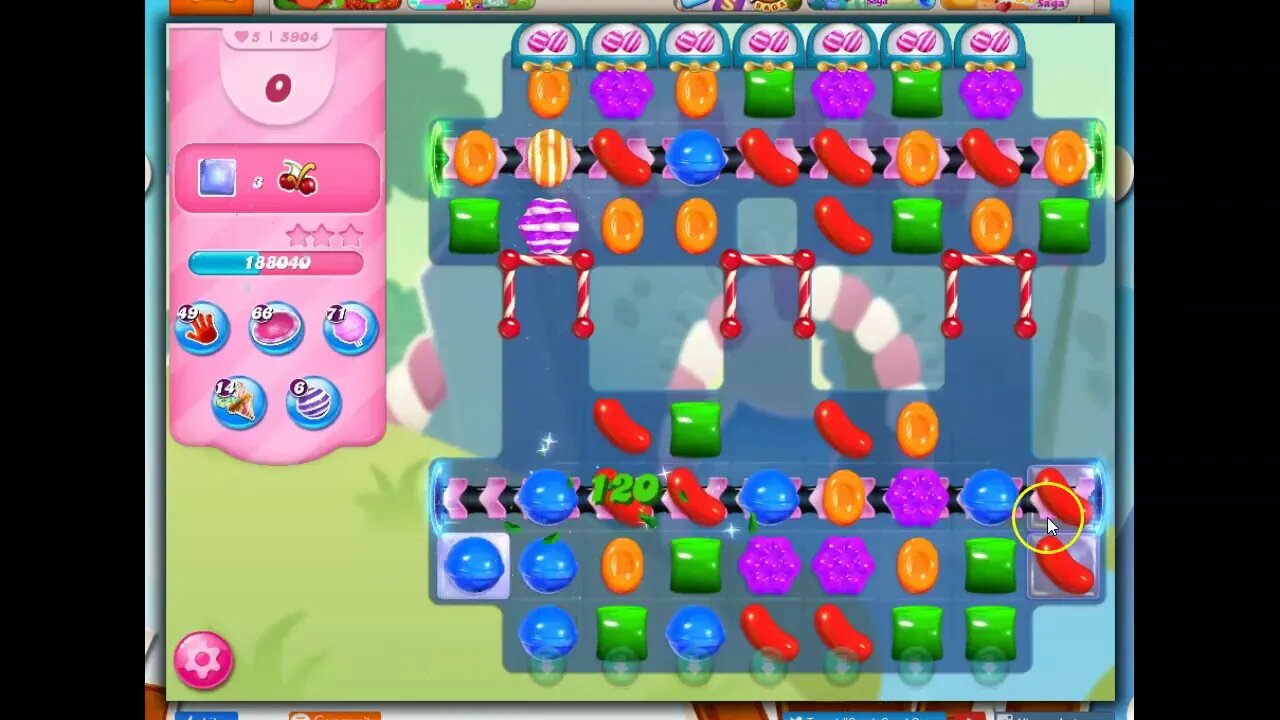 Candy Crush Level 5904 Talkthrough, 20 Moves 0 Boosters