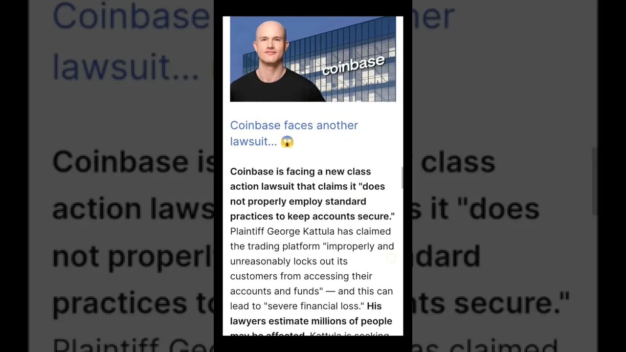 Coinbase Faces Another Lawsuit #cryptomash @aantonop @CoinBureau @BenjaminCowen @BitBoyCrypto