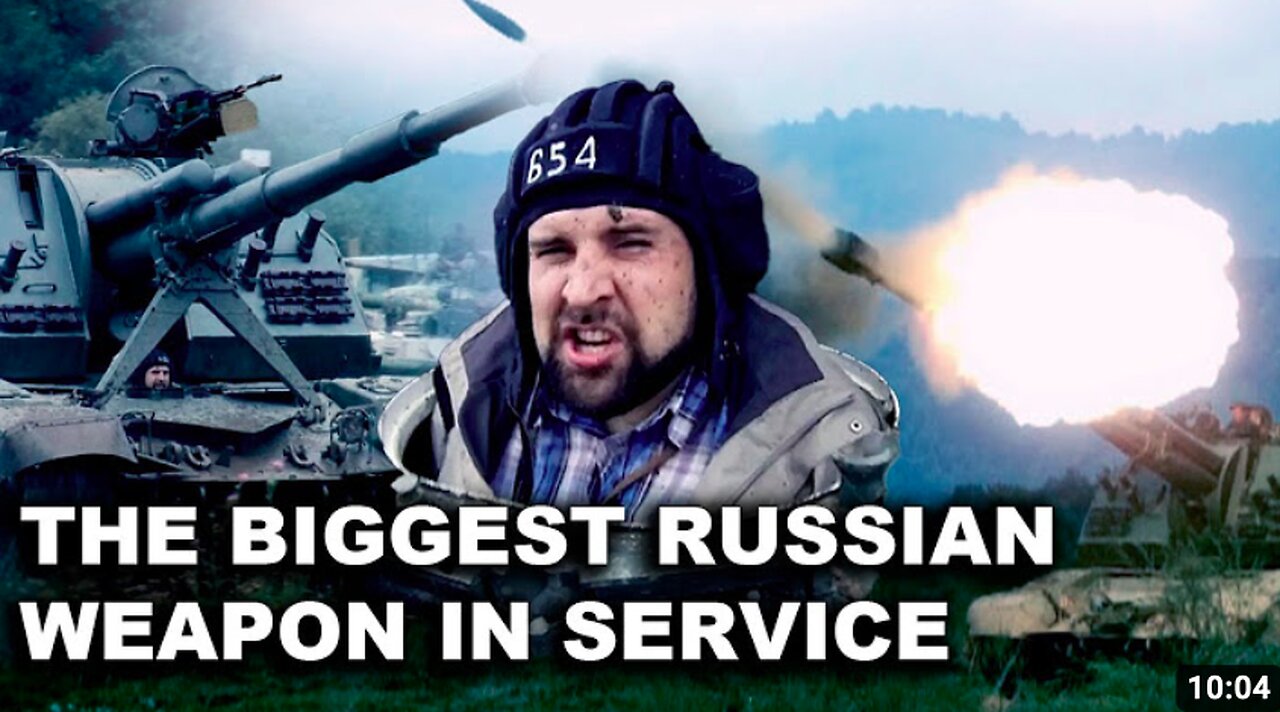 🇷🇺 Crazy Russian Journalist Drives And Shoots From Gigantic MSTA-S Self Propelled Howitzer