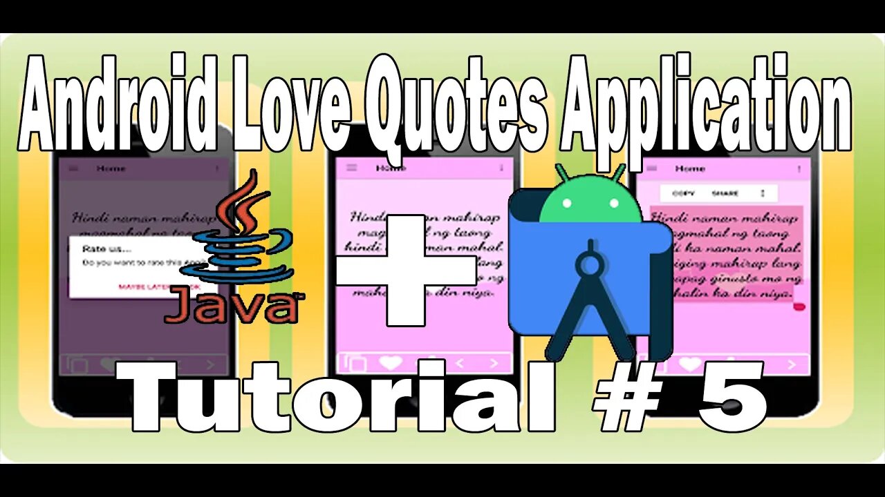 How to create A Love Quotes Application in Android Studio Tutorial 5