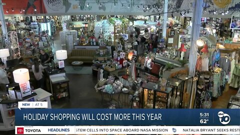 Holiday shopping will cost more this year