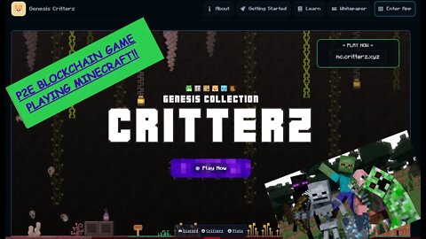 MINECRAFT!!!CRITTERZNFT P2E Blockchain game, playing Minecraft!!!