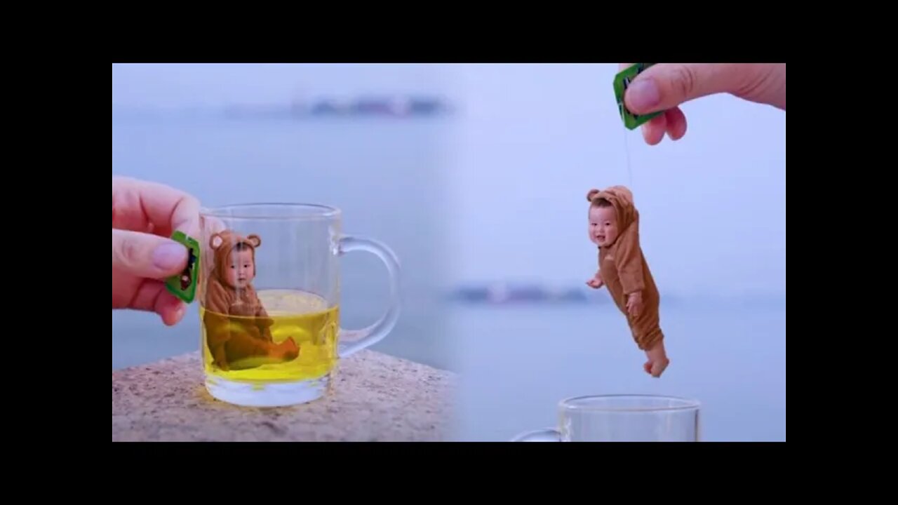Naughty babies should be put in water glasses