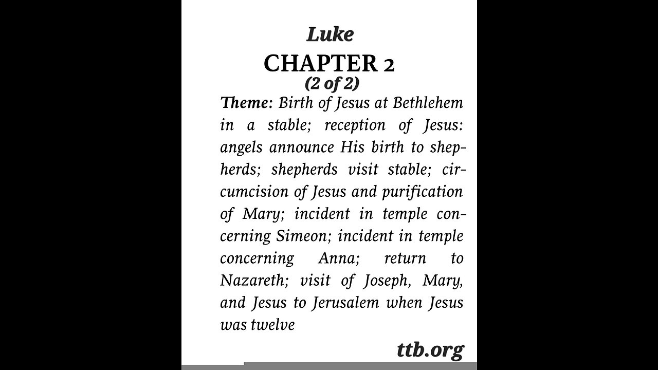 Luke Chapter 2 (Bible Study) (2 of 2)