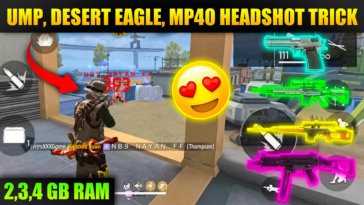 Best One Tap Headshot Trick In Free Fire 2023|Free Fire Desert Eagle Headshot Trick|Bot Sanju