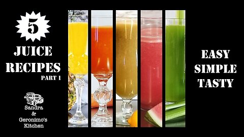 5 Juice Recipes Part 1 {Pineapple, Carrot, Apple, Watermelon, Celery)