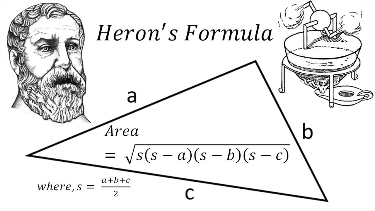 Heron’s Formula: Area of a Triangle Knowing Lengths of 3 Sides: Algebraic Proof