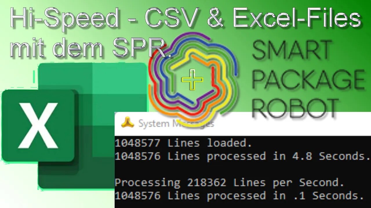 Hi Speed Excel-/CSV File bearbeiten mit dem SPR