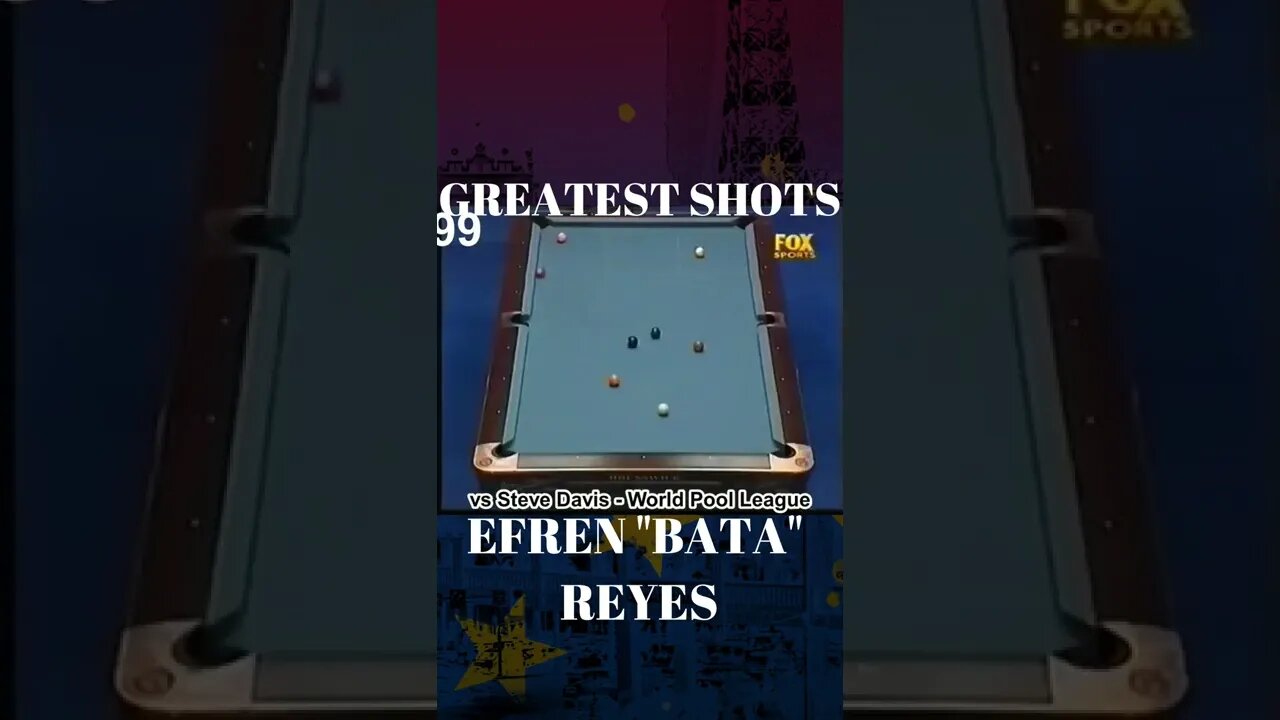 Efren "BATA" Reyes Top Best shots at all time PART 2 #Efren #Pool #WorldPoolChampionship #shorts